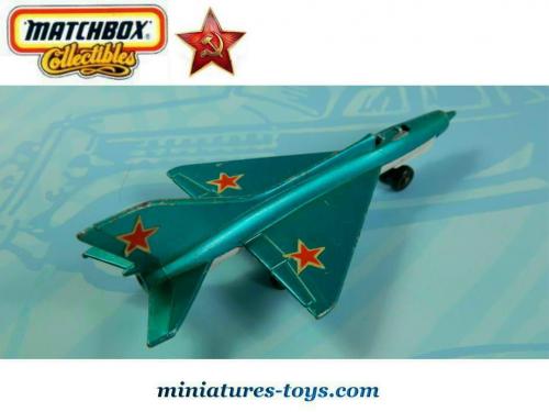 Un avion a reaction Mig 21 russe miniature par Matchbox Sky Busters incomplet miniatures toys