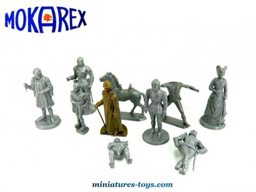 19 figurines publicitaires MOKAREX + 2 socles - Moyen-âge - Tous