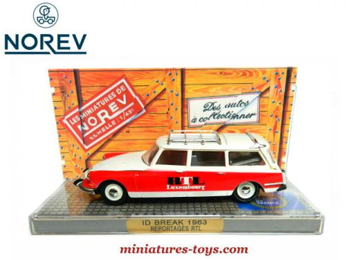 Miniature 1/43 Dan Toys - Citroën ID 19 RTL Break Rouge - Par Norev