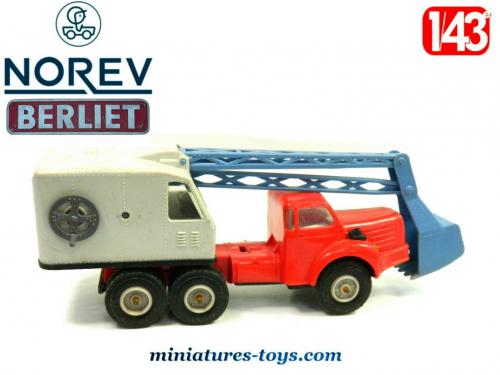 BERLIET TRACTEUR TBO 15 JAUNE AVEC PELLE MECANIQUE ROUGE