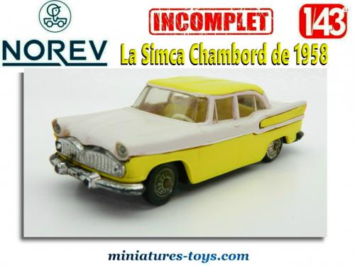 SIMCA Chambord Rose Et Jaune Caravane HENON - Miniature Norev Plastique 1/43