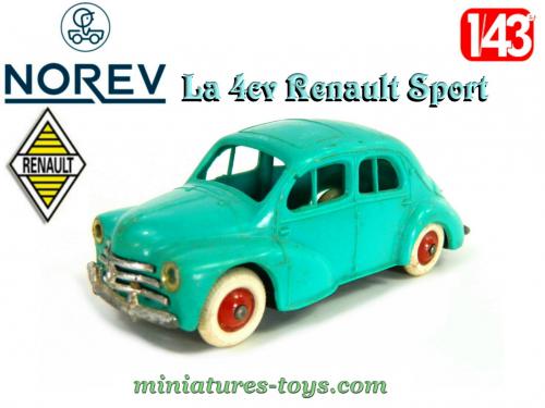 Miniature Norev 1/43 - 4CV Numéro 5 - Voiture De Collection Ancienne