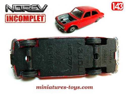 Miniature Norev 1/43 Peugeot 504 Rouge - Collection - Occasion En Boîte