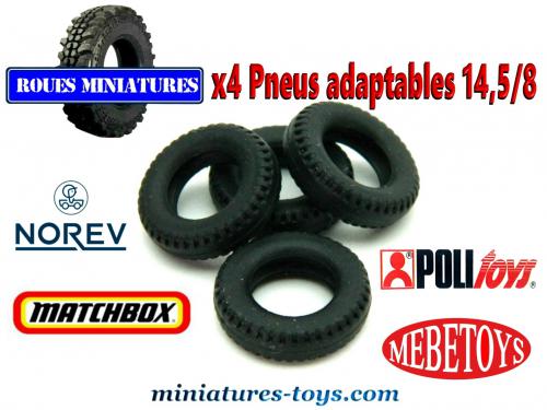 Lot De 14 Pneus Striés Dinky Toys Pour Voitures Miniatures - Modèles Tourisme GB/USA - Occasion