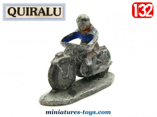 Figurine Quiralu : Moto Rouge Avec Motard Militaire - Occasion, Pièce De Collection