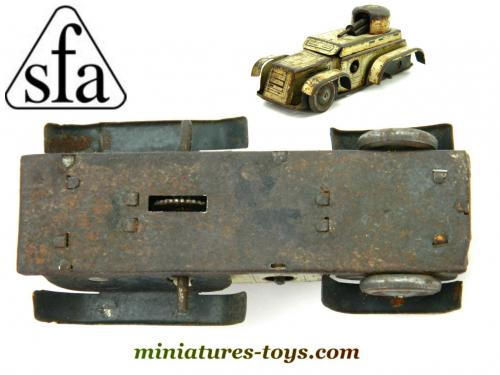 Ancien Jouet France Rare Auto Mitrailleuse Sfa Militaire Tole Jep Cr Lr