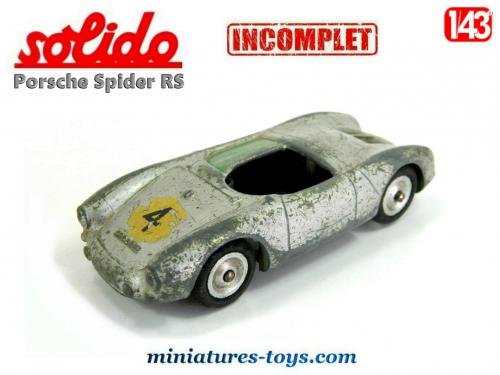 Miniature Solido Porsche Spyder 1/43 - Année 1960 - Fer - Jouet Vintage