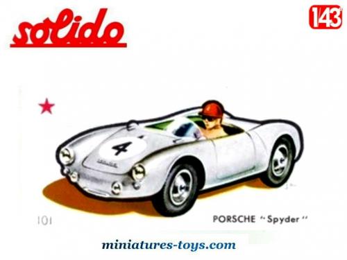 Miniature Solido Porsche Spyder 1:43 - Fer, Année 1960, Modèle Vintage