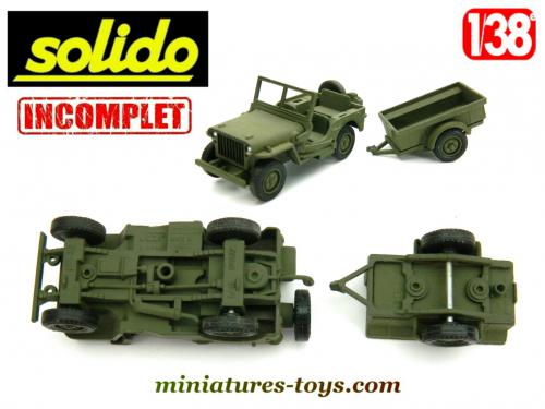 Solido Jeep Canon 106 Et Remorque 1/50 - France, Militaire, Neuf
