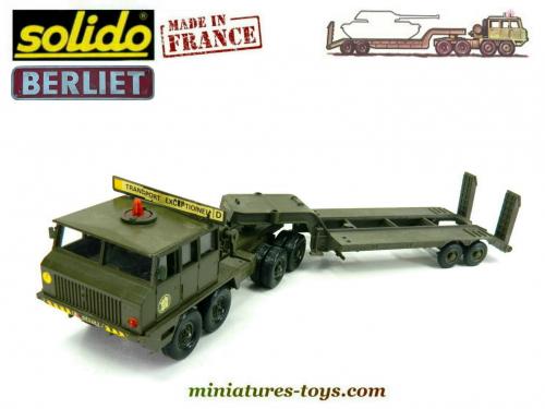 SOLIDO camion militaire  PORTE CHAR  berliet T12 complet 