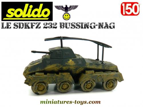 Solido 1/50 – Büssing Nag SdKfz 232 Blindé Allemand WW2 – Gris – Neuf Réf V9515