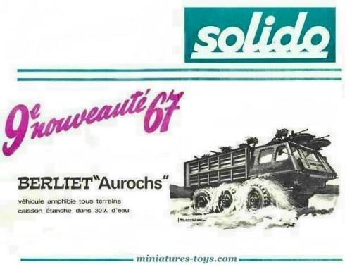 Miniature SOLIDO Berliet AUROCH (Alvis) Militaire – Châssis Riveté – Échelle 1/50