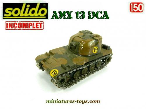 Miniature Solido Militaire N°249, Char AMX Bitube Anti-aérien, échelle 1/50, état Parfait