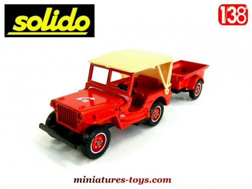 Miniature Solido 1/18 Jeep Willys Pompiers 1942, Bon état, Boîte D'origine B10