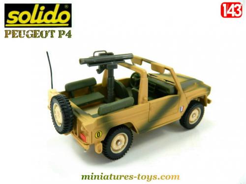 Le VLTT Peugeot P4 militaire Milan en miniature de Solido au 1/43e