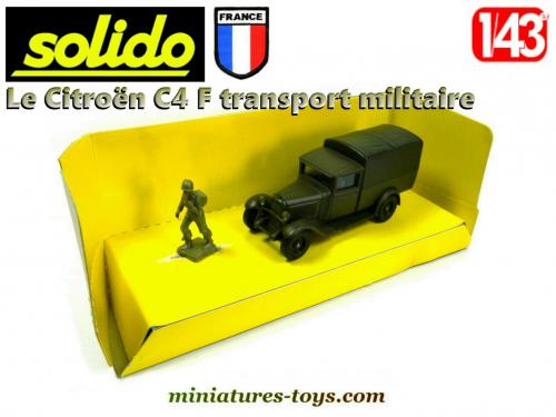 Le Citroën C4 F transport bâché militaire de 1940 en miniature Solido au  1/45e miniatures-toys