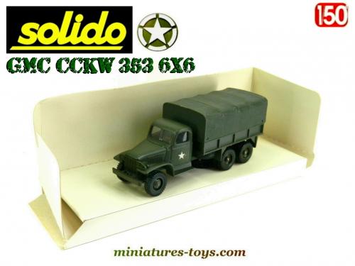 SOLIDO camion GMC transport de troupes a cabine bachée militaire 