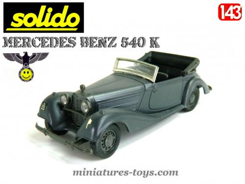 Miniature Solido édition Limitée – Mercedes 540 K Militaire, échelle 1/50, Verte