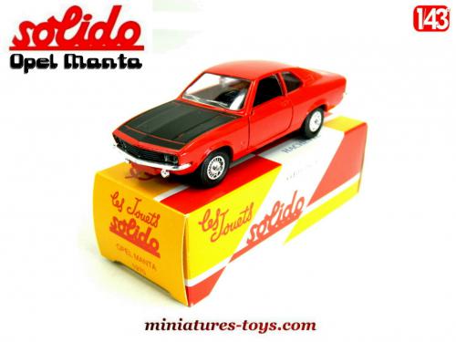 Modèle Réduit Opel Manta 1970 Rouge - Marque Solido échelle 1:43 - Occasion - Métal - Fabrication Française