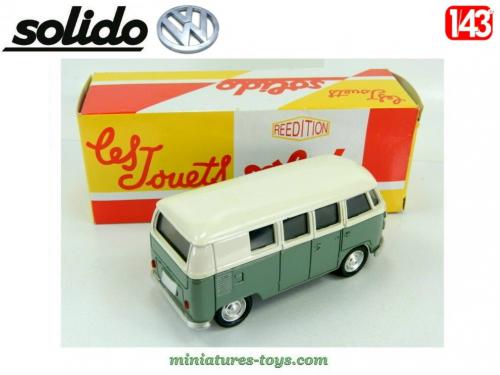 Le Combi Volkswagen split vitré type 2 de 1966 en miniature par Solido au  1/43e miniatures-toys