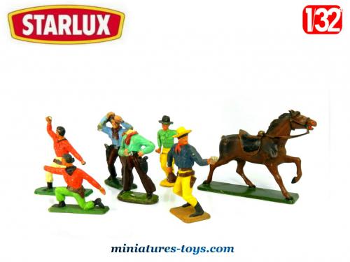 STARLUX ? Vieux Lot Indiens Et Cow-boy. Annee 1950 . Timpo Britains