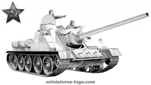 SOLIDO, char SU 100 chassis riveté, militaire ancien occ 1969' b