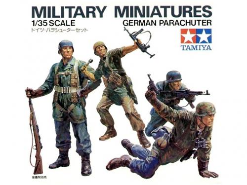 4 Figurines De Parachutistes Allemands WWII Peintes à La Main - échelle 1/72 - Neuf