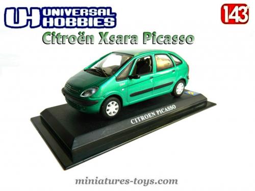 La Citroen Xsara Picasso miniature verte par Universal Hobbies au 1 43e miniatures toys