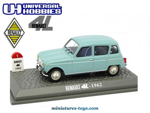 La Renault 4L bleue de 1962 en miniature par Universal Hobbies au