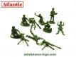 Un lot de 7 figurines Atlantic de soldats italiens avec mortier et mitrailleuses au 1/32e