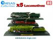 Un lot de cinq locomotives a vapeur Atlas Collections au HO incomplètes