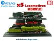 Un lot de cinq locomotives a vapeur Atlas Collections au HO incomplètes