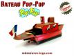 Le Bateau Pop-Pop Le Redoutable en miniature vintage réalisé en métal