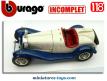 Le Spider Alfa Romeo 2300 de 1932 en miniature par Bburago au 1/18e incomplet