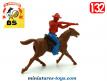 Le cow boy a cheval en figurine plastique 1960 par BS Beuzen Sordet au 1/32e