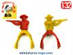 Les cow boys en figurines plastique 1960 par BS Beuzen Sordet au 1/32e