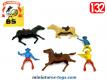 Les cow boys en figurines plastique 1960 par BS Beuzen Sordet au 1/32e incomplets