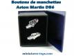 Un jeu de deux boutons de manchettes Aston Martin DB6 en métal argenté