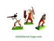 Un ensemble de 3 figurines d'Indiens du Far West par Britains au 1/35e