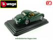 Le coupé Jaguar XK120 vert en voiture miniature par Burago au 1/24e incomplet