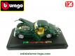 Le coupé Jaguar XK120 vert en voiture miniature par Burago au 1/24e incomplet