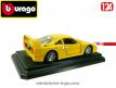 La Ferrari F40 jaune modèle 1987 en miniature par Burago au 1/24e