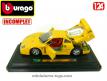 La Ferrari F40 jaune modèle 1987 en miniature par Burago au 1/24e