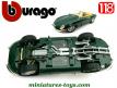 Le cabriolet Jaguar type E vert en voiture miniature Burago au 1/18e incomplet