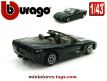 La Chevrolet Corvette noire en miniature de Burago au 1/43e
