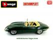 La Jaguar type E verte en miniature par Burago au 1/18e incomplète