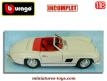 La Mercedes Benz 300 SL blanche en miniature par Burago au 1/18e incomplète