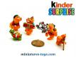 Un ensemble de 5 Castorcin en figurines plastique par Ferrero Kinder Surprise