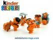 Un ensemble de 6 Castorcin en figurines plastique par Ferrero Kinder Surprise