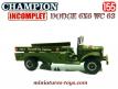 Le Dodge 6x6 WC 63 militaire en miniature de Champion au 1/55e incomplet